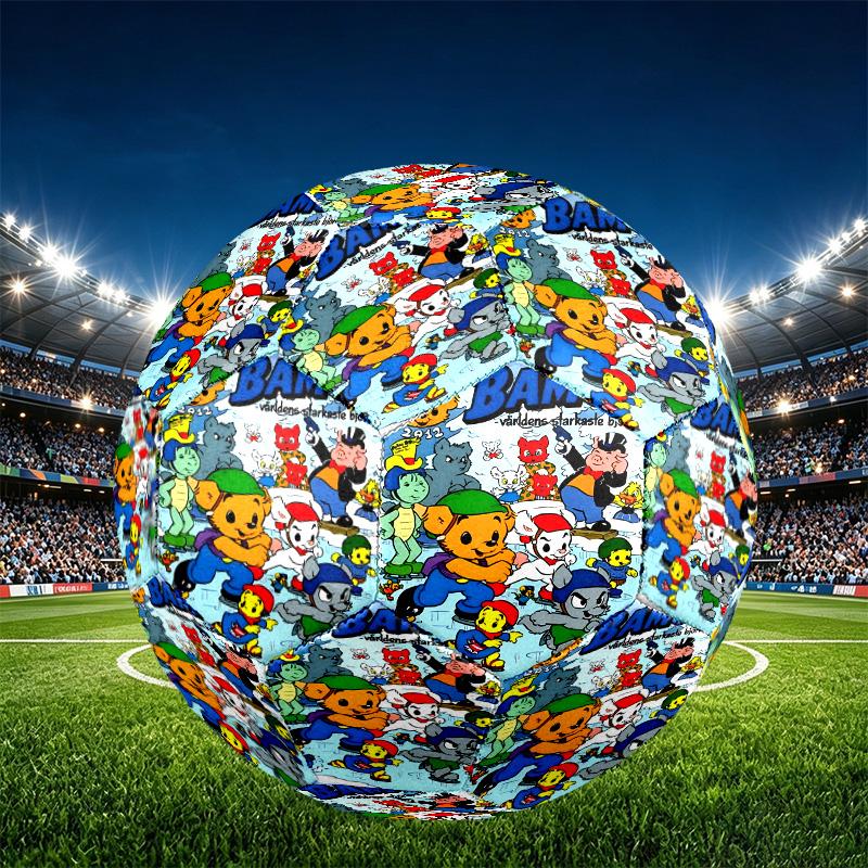 Bamse Print Size 5 Soccer Ball, PU Wear Resistant Football for Match Training and Daily Practice, Birthday Gift for Soccer Fans