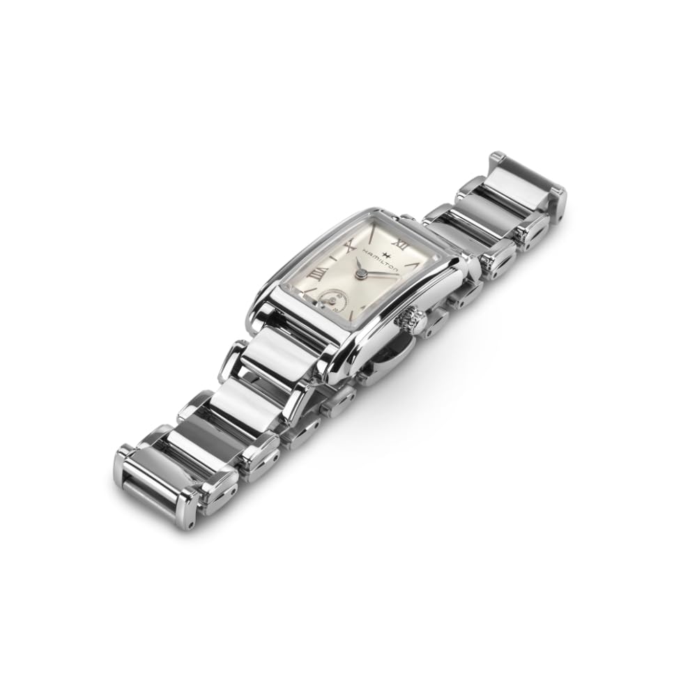 Hamilton American Classic Ardmore Quartz Wristwatch H11221114 Ladies 19mm x 27mm Silver Dial Genuine Guarantee