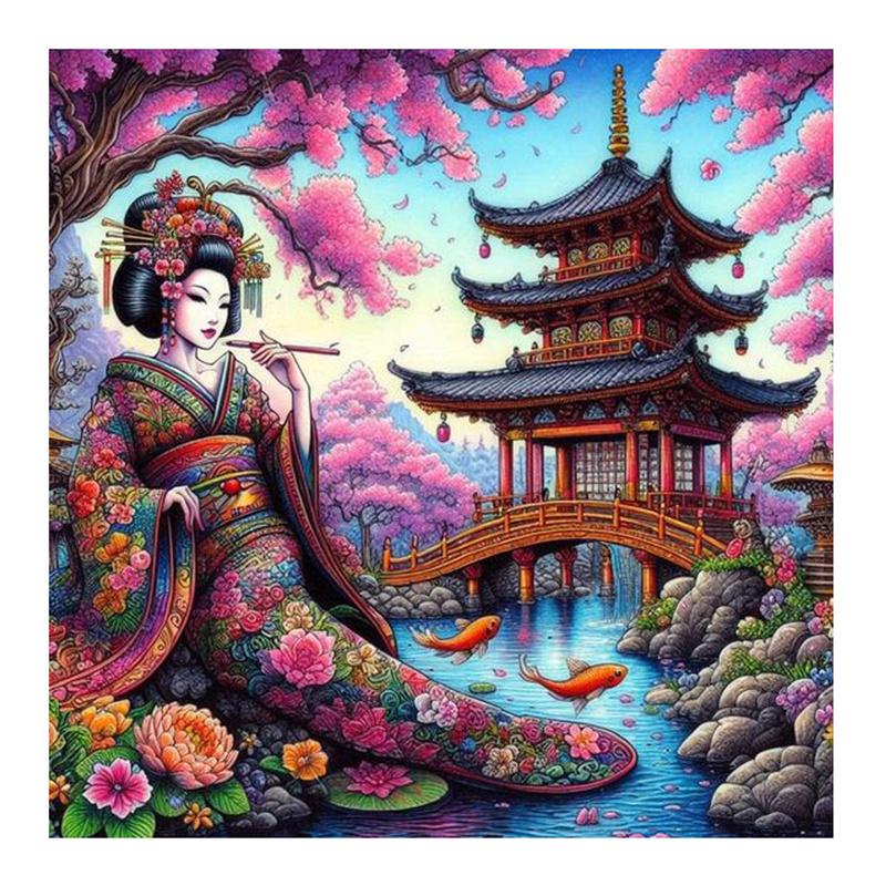 Наборы для алмазной живописи, вышивка крестом, японская женщина, 5D, сделай сам, алмазная вышивка, портрет, стразы, полная мозаика, декор для дома