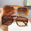 Oversized Double Bridges Sunglasses for Women Men Leopard Brown Gradient Eyewear Fashion Luxury Designer Sun Glasses Men Shades