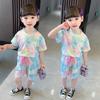 Summer New Home Clothes for Boys, Girls, and Children, Thin Short Sleeved Sports Versatile Top Set