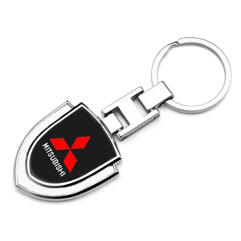 wszm6 Metal Car Key Chain Holder Keyring Pendant Gift for Mitsubishi ASX L200 EVO Lancer Montero Pajero Eclipse