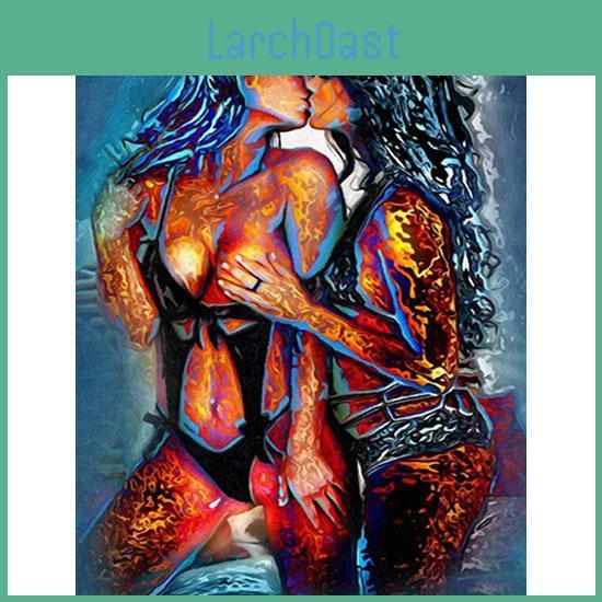 5d Diy Diamond Painting Huacan Girl Kiss Cross Stitch Embroidery Craft Home Decor