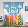 Комплект из 2 современных плоских печатных штор без карниза Easter Bliss Рулонные шторы Полудекорации Штора Светофильтрующий Полиэстер