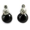 [М1909] - Дизайнерские серьги "Сисси" чёрно-белые (17х10 мм)