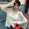 New Autumn Thin Sun-protective Hollowed-out Long-sleeved Knitted Top for Women's Cardigan