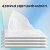 4 упаковки автомобильных салфеток с 30 листами салфеток сбоку в упаковке для автомобильной коробки для салфеток, сменный блок бумаги для автомобиля, домашнего использования в ванной комнате