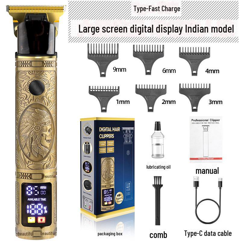 Электрическая аккумуляторная машинка для стрижки волос для мужчин: Водонепроницаемый, специальный дизайн резьбы
