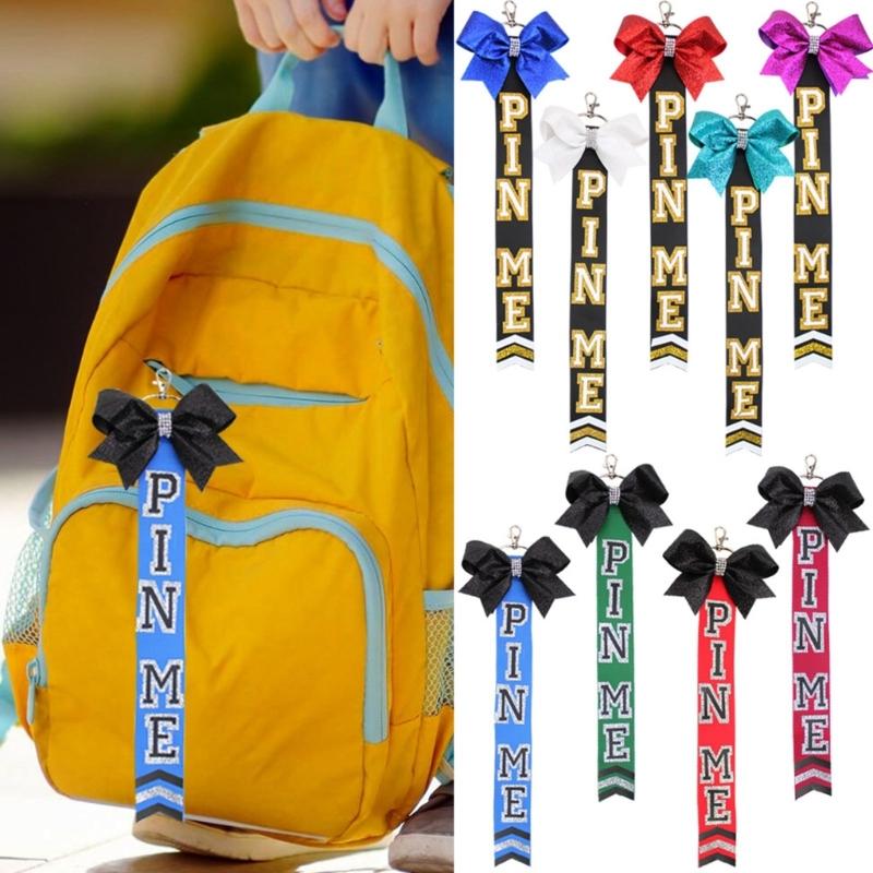 Pack of 5 Cheerleader Keychains Backpacks Pendant Team Key Accessories Cheer Team Friendship Keychains Fabric Texture