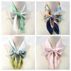 Niche Design Cute Striped Silk Scarf Female Spring and Autumn Korean Version Imitation Silk 71 Small Square Scarf Decorative Small Scarf Wholesale