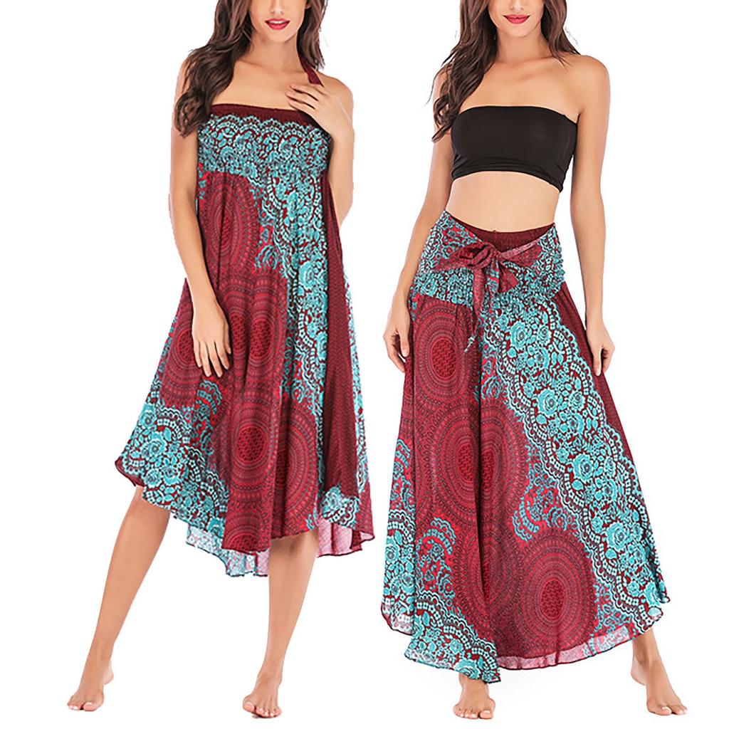 Женское летнее платье для отдыха и отдыха с принтом в виде морского берега и V-образным вырезом и разрезом