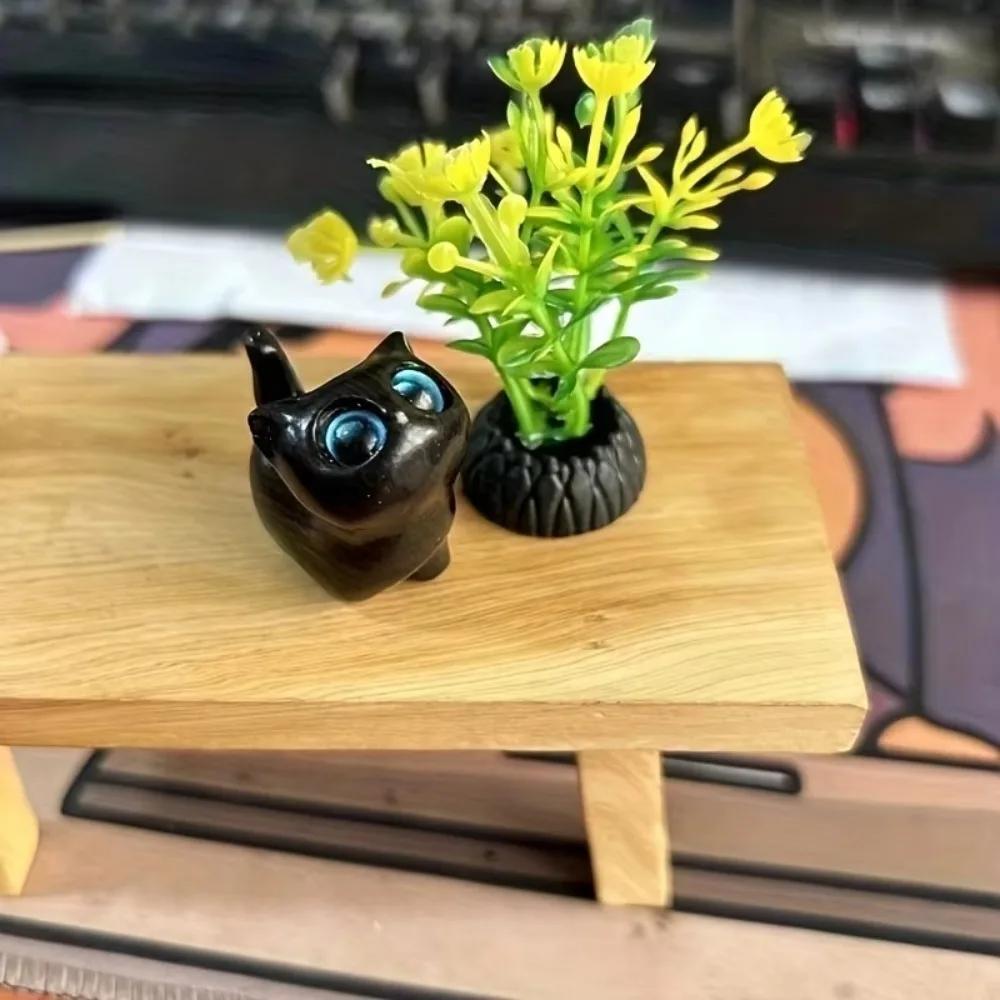 High Quality Handcrafted Kitten Figurine Wooden Miniature Cat Ornaments Carving Cat Event Souvenirs