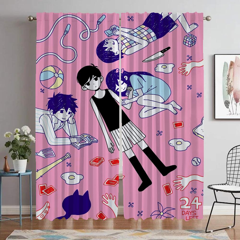 Шторы Omori для гостиной, занавески для домашнего интерьера, 2 шт., тюль для спальни, украшение на Хэллоуин, перегородка