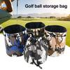 Камуфляжная сумка для гольф-мячей, дизайн ведра, затягивающийся шнурок, чехол для гольфа из искусственной кожи, портативный