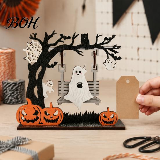 Halloween Table Decorations Funny Desktop Swing Decor, Spooky Home Decor for Living Room Entryway Holiday Displays Tabletop, Gothic Fall Themed