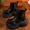 Черные мартинсы с большой головой для женского британского стиля 2025 осень новая толстая подошва на платформе универсальные огромные красивые рыцарские короткие ботинки