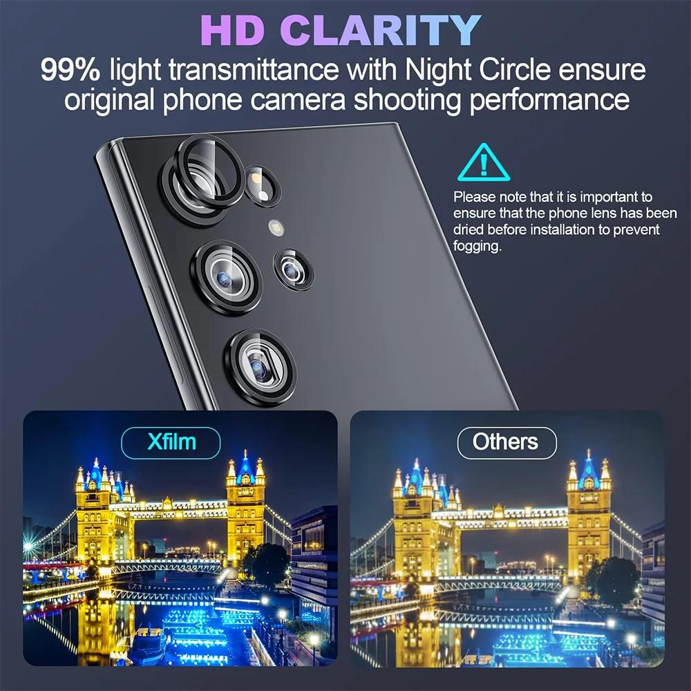 Металлическое кольцо для объектива камеры, стеклянный чехол для Samsung Galaxy S26 Ultra S25U S24 S23 Plus S22, защитное стекло для экрана объектива, крышка объектива
