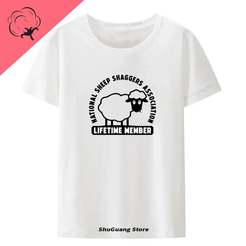 Винтажная футболка SHEEP SHAGGERS ASSOCIATION, футболка с принтом, топы с буквами, милые футболки с рисунком, одежда унисекс, Wo, хлопковая футболка