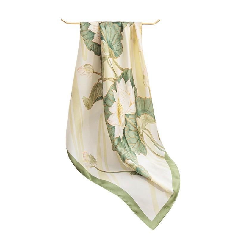 Vintage Oil Painting 70 Square Scarf Satin New Trend Silk Scarf Bohemian Four Seasons Women's Scarf Air Conditioner Shawl