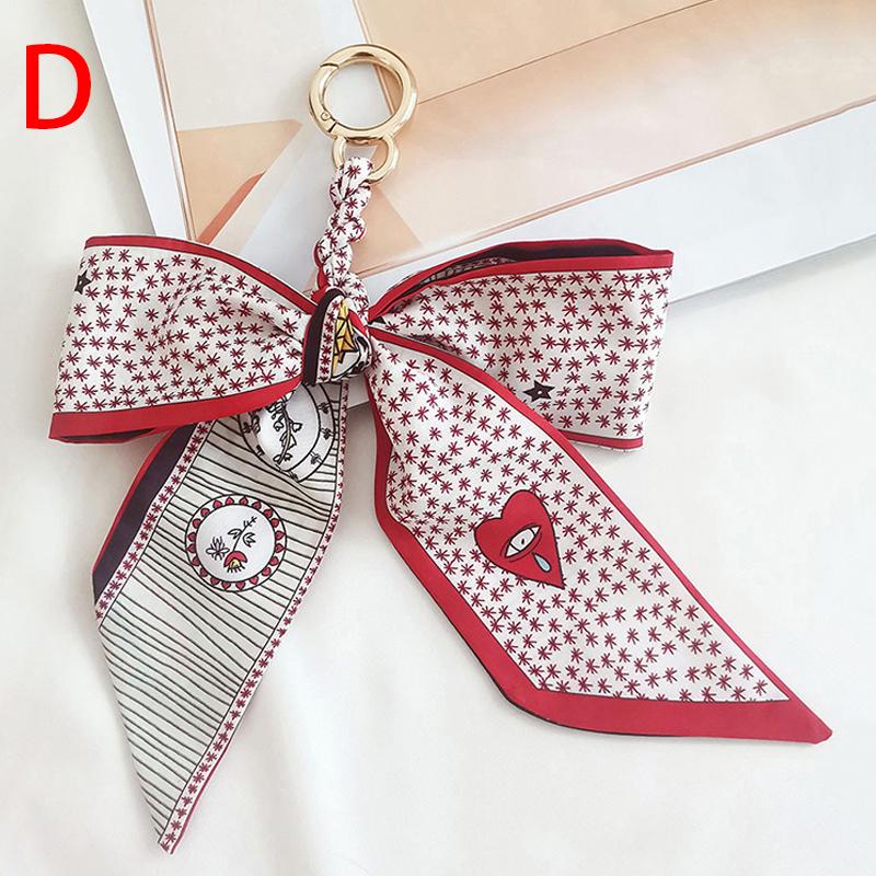 1 шт. Подвеска-сумка, Подвеска-брелок для ключей автомобиля, Модный брелок с бантом, Корейский шелковый платок с цветущей вишней