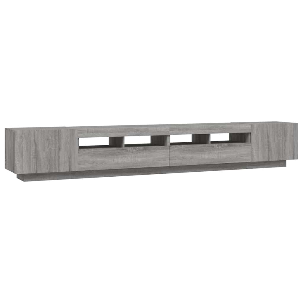 3 Piece TV Cabinet Set with LED Lights Grey Sonoma Particleboard