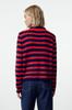 Women's Fashion Stylish Cardigan Navy Blue Soft Textured Striped Jacket Look Knitwear Cardigan