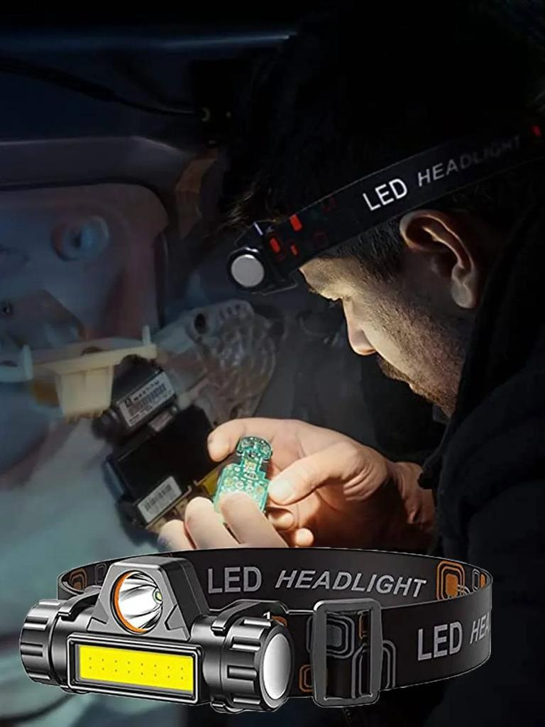 Q5 COB светодиодный налобный фонарь мощный встроенный аккумулятор 18650 для кемпинга и рыбалки с плавной регулировкой яркости