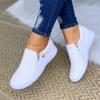 Large Size Casual Fashion Single Shoes Zipper Board Shoes Flat Shoes 36--43