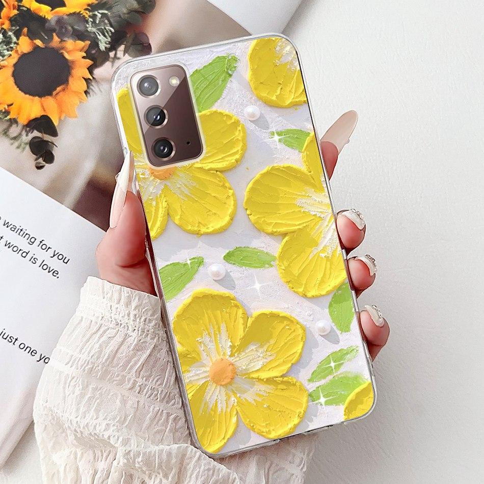 For Samsung Galaxy Note 20 Ultra Note20 Elegant Floral Butterfly Phone Case For Samsung Note 20 20Ultra Soft Silicone TPU Cases