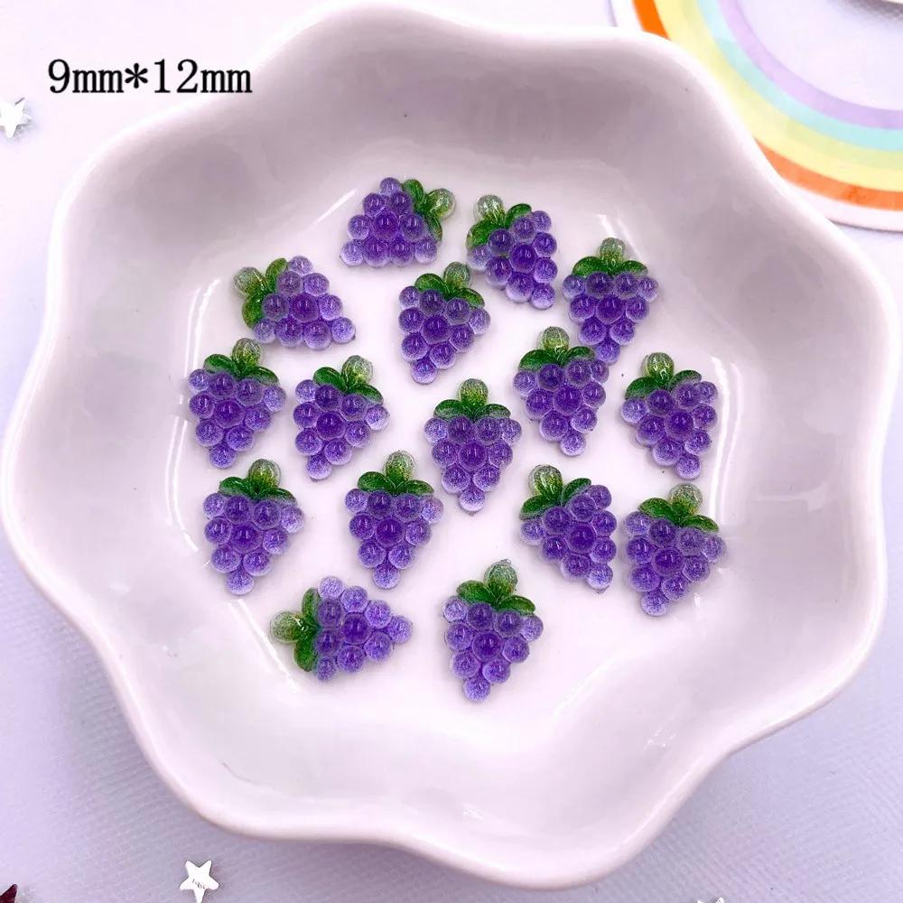 Смола, смешанные красочные блестящие мини-персики, груши, виноград, яблоко, вишня, лимон, хурма, редис, фрукты, еда, дизайн ногтей, стразы с плоской задней частью