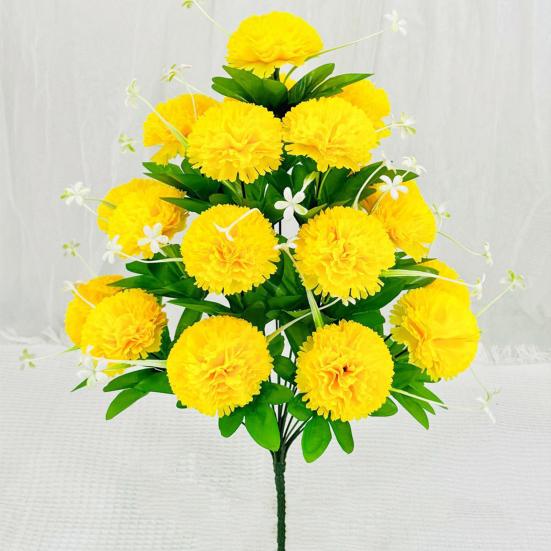 Artificial Carnation Realistic 18 Head Fake Silk Flower UV Resistant Wedding Party