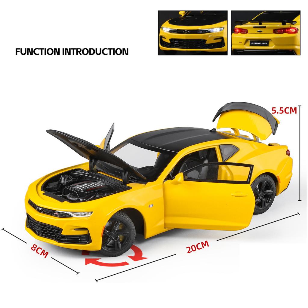 1:24 Chevrolet Camaro 2023 Литая Модель Автомобиля Игрушка Металлический Литой Автомобиль Звук и Свет Автомобильные Игрушки Для Детей Транспортное Средство