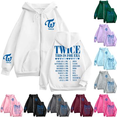 Женская повседневная модная толстовка с капюшоном на молнии с длинными рукавами и принтом