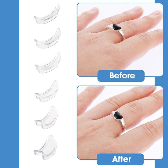 1 комплект регулятора размера кольца с внутренней прокладкой, прозрачный безболезненный гибкий многоразовый универсальный ювелирный комплект, подходящий для свободного кольца на палец, спиральный переходник, комплект пружинного шнура