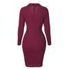 OhBaby Women's Lapel Bodycon Button Long Sleeve Slim Fit Business Suit Midi Dress Blazer