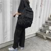Large Capacity Canvas School Bag Solid Color Shoulders Bag Simple Students Backpack  Women/Men