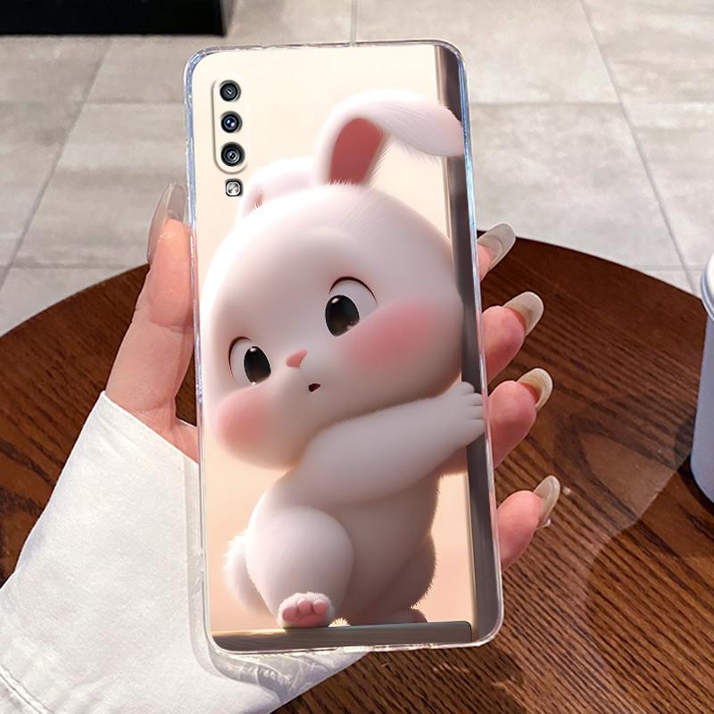 Casing For Samsung A70 Case A705F Aesthetic Fashion Cute Cat Astronaut Transparent Back Cover For Samsung Galaxy A70 Phone Case