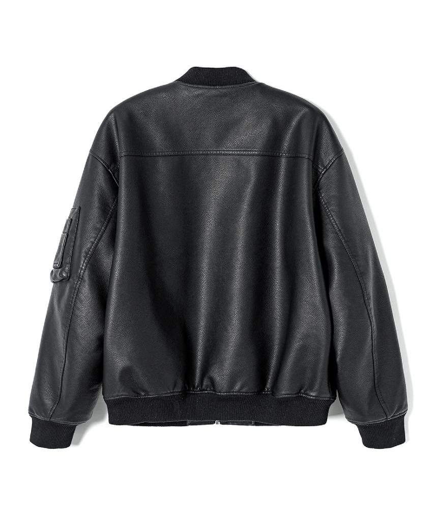 ADHOC Men'S Detachable Faux Leather Padded Jumper (Black) (Hcalea1)
