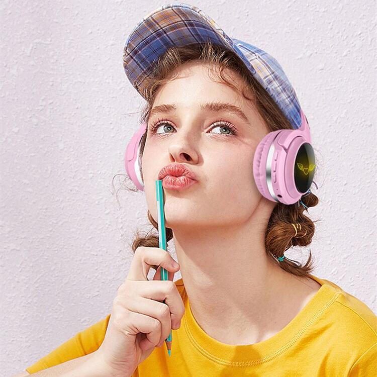 Симпатичные светящиеся мультяшные Bluetooth-наушники с бабочкой, музыкальные игровые наушники, компьютерные гарнитуры