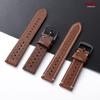 18/19/20/21/22/24mm Universal Genuine Cowhide Watch Band Metal Black Buckle Vintage Strap for Men Women Breathable Bracelet Belt