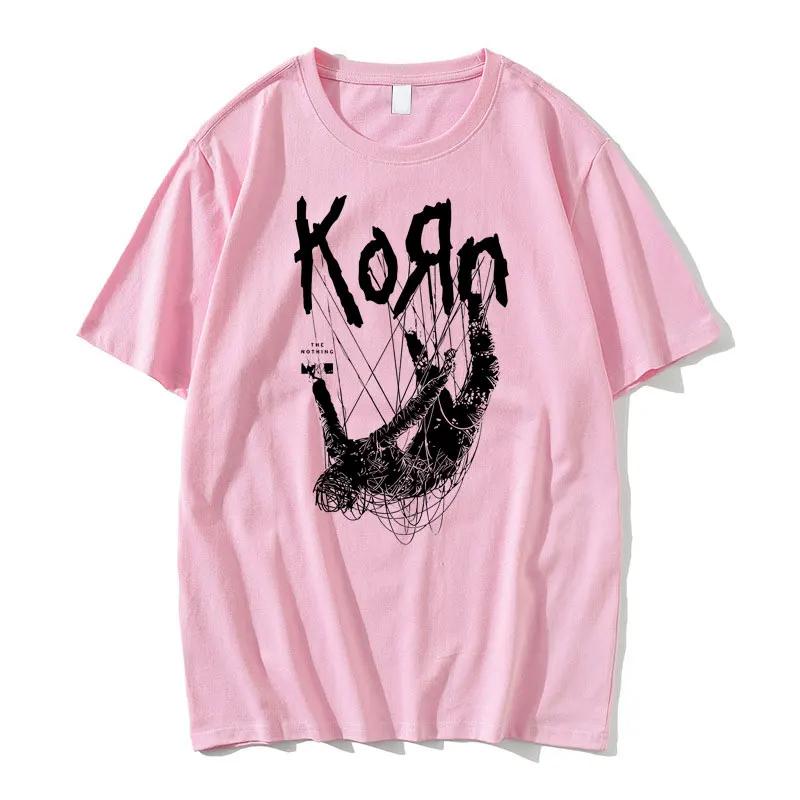 Американский певец Рок Korn Принт Графическая футболка Лето Короткий рукав Футболки Топы Уличная одежда Повседневные Футболки из чистого хлопка Мужские