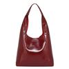 2025 New Korean Minimalist Lazy Style Tote Bag Feeling Fashionable Oil Wax Leather Large-capacity Portable Shoulder Bag
