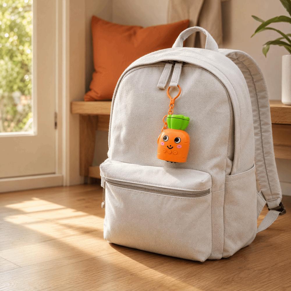 Sensory Design Corn Bag Pendant Vegetable shaped Mushroom Voice Keychain Kids Toy
