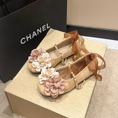 Модная обувь с цветами для женщин Мэри Джейн Элегантное платье Лолита женские сандалии 2025 Новая мода Удобная дизайнерская обувь Роскошная мягкая обувь для женщин