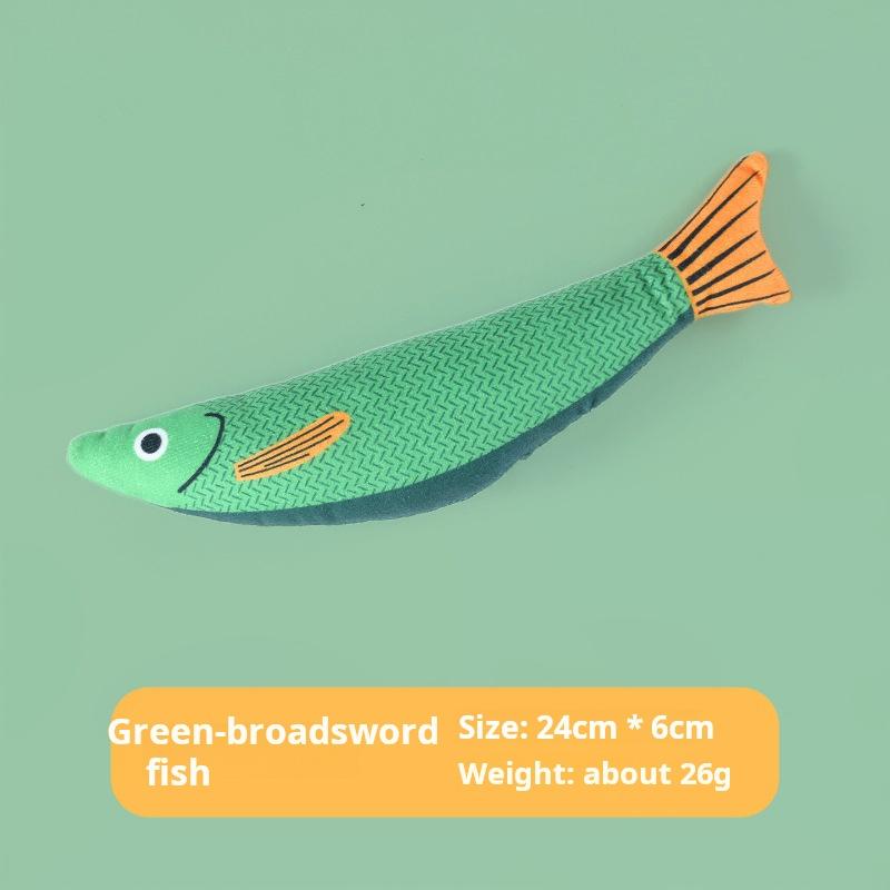 Игрушка для кошек Кошачья мята Игрушка для самостоятельного развлечения Домашний котенок Интерактивный плюшевый кот, режущий зубы, креативный звучащий кот, милый 3D-симуляция, в форме рыбы, уникальный