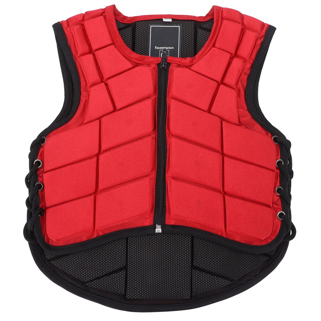 Kids Equestrian Vest Foam Padded Safety Horse Riding Protective Gear Body Protector Red