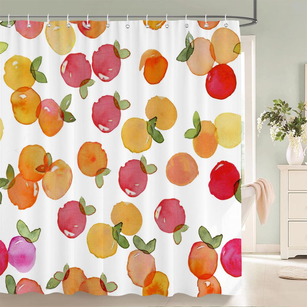 Современная занавеска для ванной с лимонами из свежих фруктов, водонепроницаемая тканевая занавеска для душа с 12 крючками, экран для ванны для ванной комнаты, домашний декор