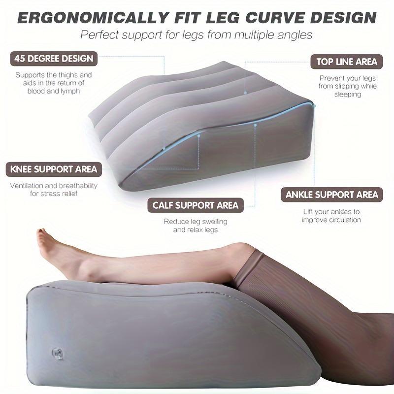 1pc Inflatable Leg Pillow Wedge Pillow Knee Relax and Relieve Fatigue Travel Mat Flocking Portable Mat