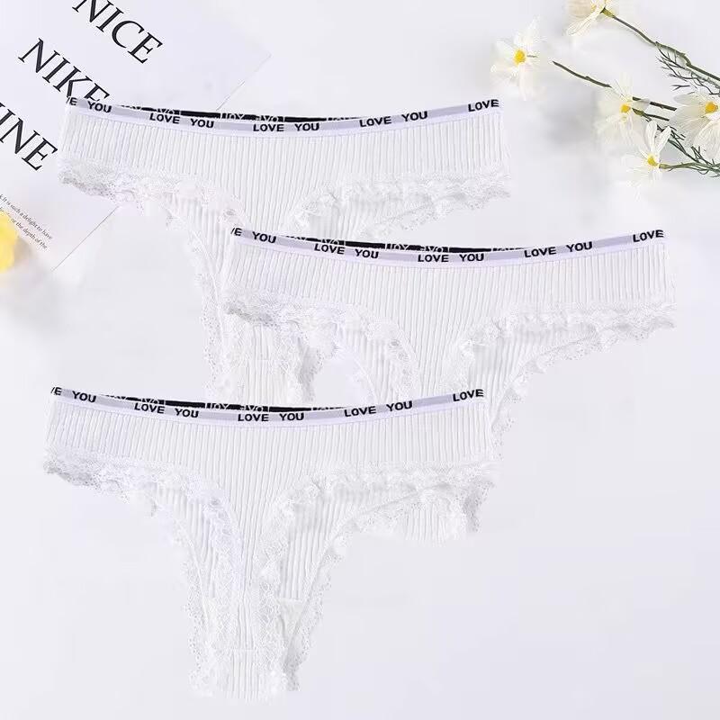 3PCS Women Thongs Panties G-String Cotton Women Underwear Female Low Waist Sexy Thong Womens Intimates Thongs Lingeries Tangas