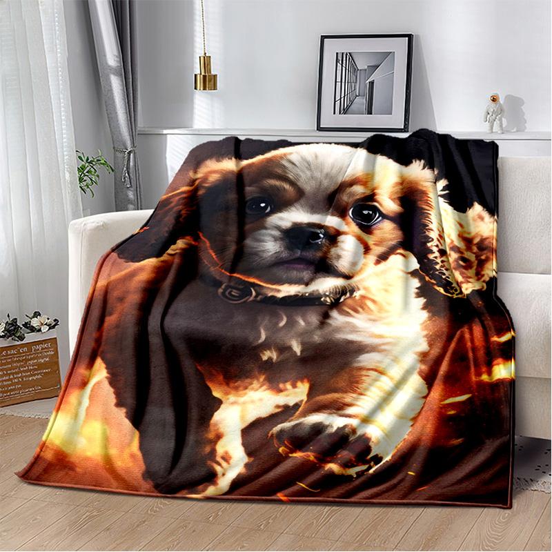 Одеяло с милой собакой, мультяшным хаски, самоее, чихуахуа, коки, померанским шпицем, мягкое одеяло для дома, спальни, чехол для дивана, детское одеяло